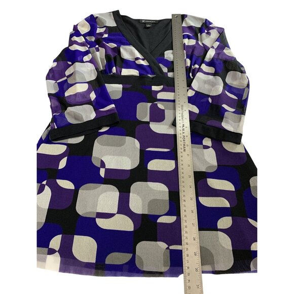 INC International Concepts Geometric Print V-Neck Tunic Mini Dress Size Large - Picture 5 of 7